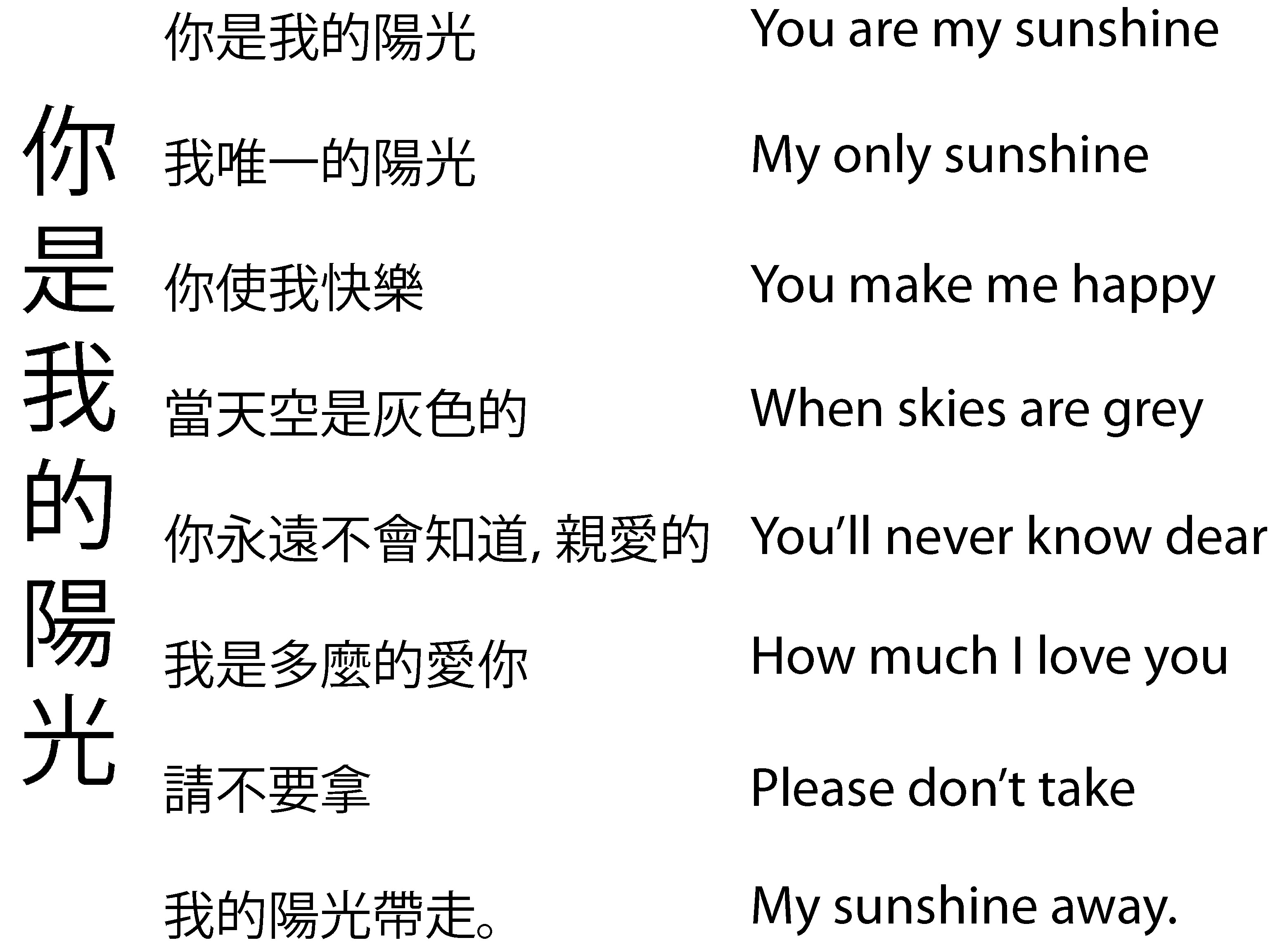 my sunshine tradução